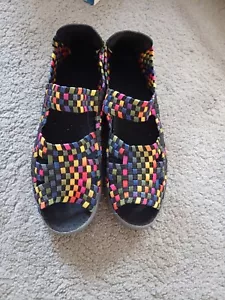 ladies rainbow weave , lace effect, canvas sandals size 42 UK 7.5 new - Picture 1 of 2