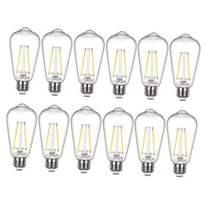 Edison Bulbs, E26 LED Bulb ST58 Filament Clear Non St58-40w-daylight-12 Count - Picture 1 of 8
