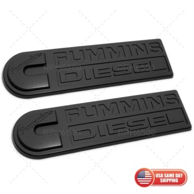 2PCS CUMMINS FUMMINS DIESEL FENDER TAILGATE BADGE EMBLEM FIT RAM DODGE BLACKOUT Foto 1 de 4