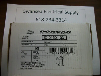 TRANSFORMADORES DONGAN IC-0150-103 / IC0150103 480VX240V 50/60HZ Foto 1 de 4