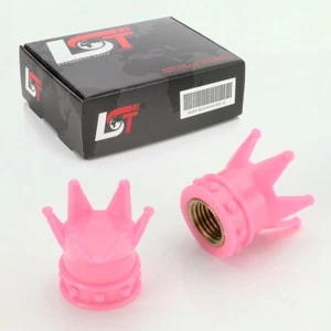 2x TAPA VÁLVULA VÁLVULA VÁLVULA VÁLVULA TAPA CORONA ROSA PARA COCHE CAMIÓN MOTO QUAD - Imagen 1 de 3