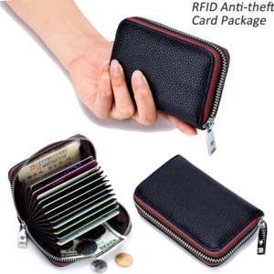 Mens RFID Blocking Real Leather Wallet 12 Card Slot Case Wallet Cash Card Holder - Picture 1 of 50