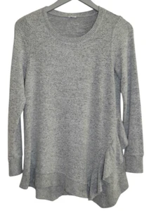 Studio 1886 Ruffled Gray Tunic Sweater Sz XS - Picture 1 of 4