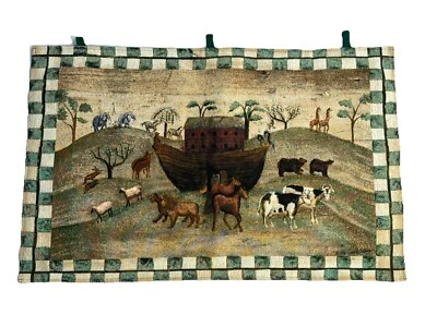 Vintage Noah’s Ark Tapestry Wall Hanging Carol Endres Spirit Of Folk 1996 - Image 1 of 4