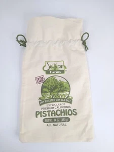 Setton Farms Pistachio Cotton Canvas Bag With Pull Tie Pistachio Nut Storage Bag - Picture 1 of 2