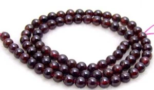 4-5mm Round Natural Brown Garnet loose Beads for Jewelry Making DIY Strands 15" - Picture 1 of 2