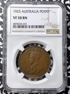 1925 Australia 1 Penny NGC VF30BN Lot#G7249 - Picture 1 of 3