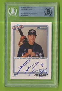 2010 Bowman Aflac - Javier Baez (AFLAC-JB) Autografo Cubs Tigers JSA - Foto 1 di 2