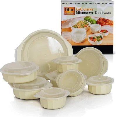 Set di pentole per microonde 18 pezzi, bianco - Immagine 1 di 4