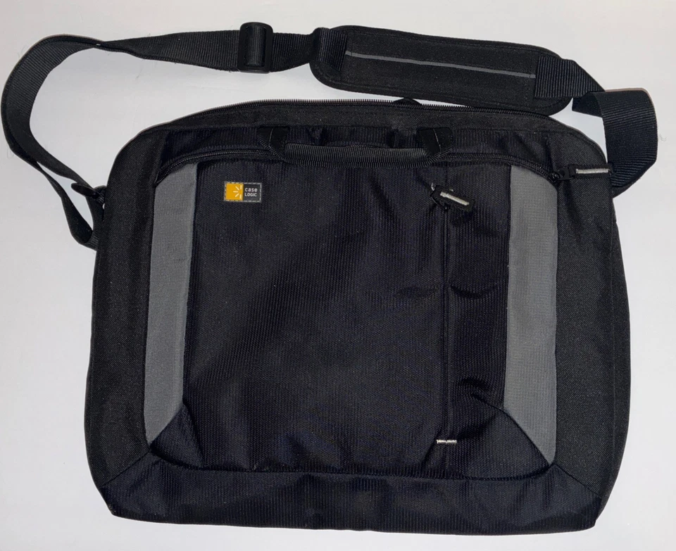 Case Logic 便携式电脑包 邮差包 肩带和手柄 黑色 灰色 蓝绿色 LikeNew — 第 1/4 张图片