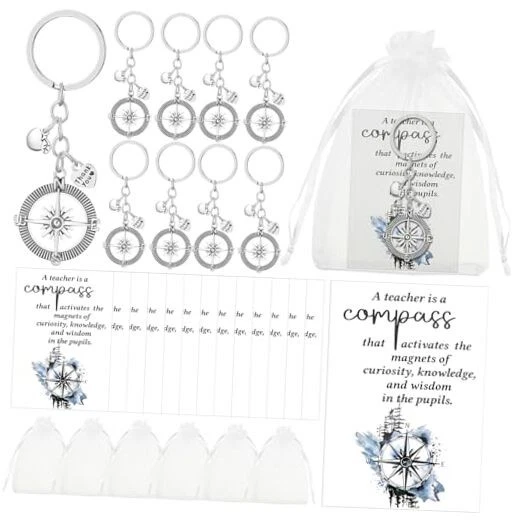 Brújula Maestro Llaveros - Llaveros Apreciación Maestro con Gracias 30 Foto 1 de 4