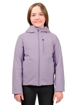 Jaqueta Spyder Meninos Meninas Roxa Superlite Capuz Bolsos Logotipo 3D Peso Médio - Imagem 1 de 4