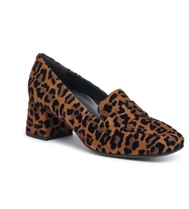 NUEVO $385 Paul Green Winona Mocasín Tacón Leopardo Terciopelo Sisal Talla UK 3.5/US 6 - Imagen 1 de 12