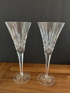 WATERFORD Crystal Lismore Toasting Flute Pair - Picture 1 of 6