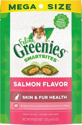 Greenies Feline Smartbites Salud de la Piel y la Piel 4.6 Onzas (Paquete de 1), Salmón  Foto 1 de 4