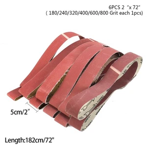 6pcs/Set Aluminum Oxide Sanding Belt 180/240 Grit For Sander Grinding 2 x 72 - Picture 1 of 16