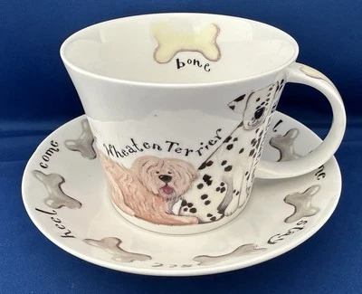 Taza de té y platillo ROY KIRKHAM Fine Bone China 2001 "Walkies" Foto 1 de 4