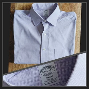 ๐บ๐ธ Brooks Brothers Large 16.5 /34 Purple Plaid Shirt Regent - Picture 1 of 10