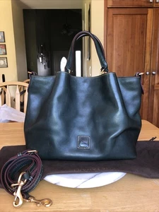 Dark Teal Dooney Large Barlow Florentiner Leder Umhängetasche Handtasche $ 588 gebraucht, in einwandfreiem Zustand - Bild 1 von 24