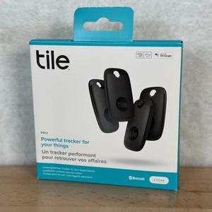 TILE PRO 4 Pack Black BLUETOOTH TRACKER FINDER - RE-43004. New - Photo 1 sur 5