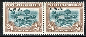 SÜDWESTAFRIKA 1927 Aufdruck 2/6d. Grün & Braun Zweisprachiges Paar SG 65 NEUWERTIG - Bild 1 von 2