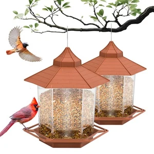 2 Pack Squirrel Proof Bird Feeders Hanging Wild Bird Feeders for Outdoors Att... - Picture 1 of 7