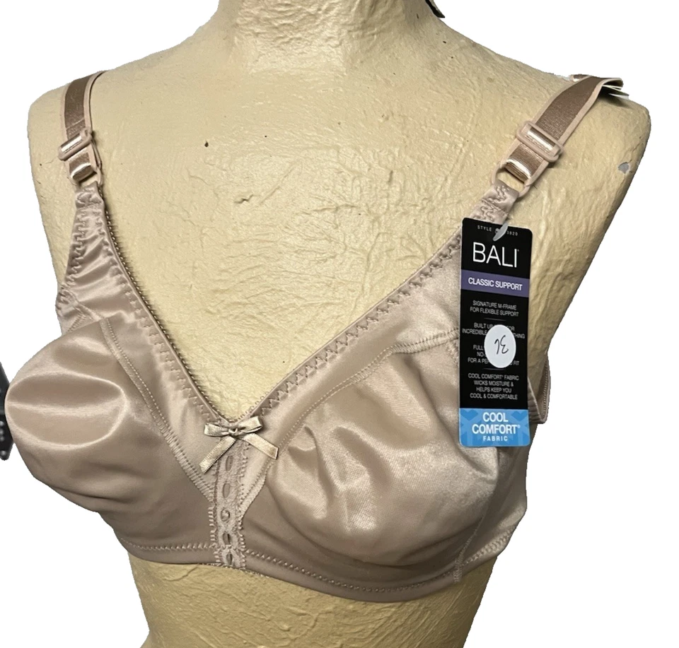 Bali Double Support Comfort-U Full Figure Wire- Bra DF3820 Lace Print 34B