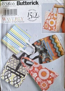 Butterick Pattern B5866 - Waverly - Tote Bags - New - Picture 1 of 2