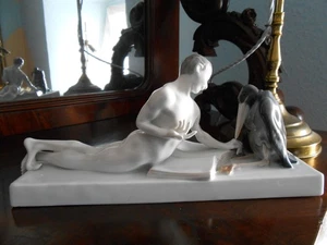 Rosenthal Figur Philosophischer Disput von Ferdinand Liebermann 1. Wahl  um 1920 - Bild 1 von 14