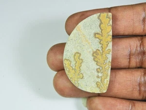 26X44MM Natural Psilomelane Germane Dendrite Fancy Cabochon Loose Gemstone - Foto 1 di 7