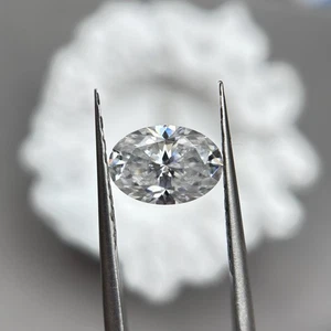 Oval geformt 1 Stück 2 x 3 mm - 12 x 16 mm GRA Zertifikat weiße Farbe lose Moissanit  - Bild 1 von 10