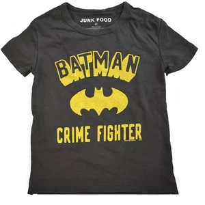 Junk Food Batman Toddler T-Shirt Gray Yellow Logo Crime Fighter Tee Shirt - Picture 1 of 1
