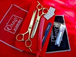 MoneyBackWRNTY_6.5" GOLD Titanium Hairdressing Hair Scissors_Japanese Steel - Picture 1 of 10