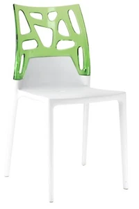 Stühle 4er set PAPATYA EGO-ROCK STUHL WEISSER STUHLSITZ, OBERTEIL TRANSPARENT - Bild 1 von 7