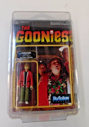THE GOONIES - CHUNK - 3 3/4" FULLY POSEABLE FIGURE FUNKO ReACTION -  NEW ON CARD Cover