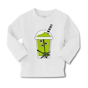 Kids Long Sleeve T Shirt Halloween Juice with Web 1 Cotton Girls & Boys Clothes - Picture 1 of 12