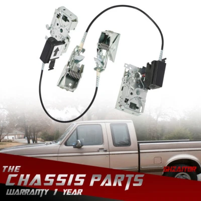 2件装右左门闩锁和电缆杆套件适用于1992-1997年福特F-150 F-250 — 第 1/4 张图片