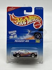 Hot Wheels Peugeot 405 #467 Silver blue card 1995 new on card!!!!!