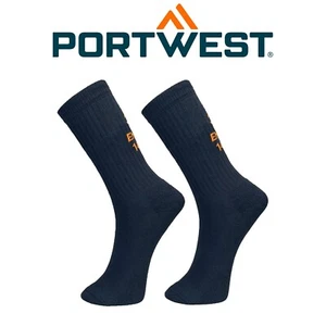 Portwest Modaflame FR Flame Resistant Ribbed Work Socks Protection Padded Navy - Bild 1 von 7