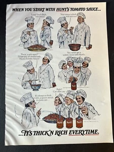 Vtg 1970s Ad, Hunt's Tomato Sauce It's Thick'n Rich Every Time - Picture 1 of 3
