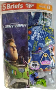 5 Pack Disney Pixar Lightyear Boys Briefs Size 6 New Underwear 100% cotton - Picture 1 of 2