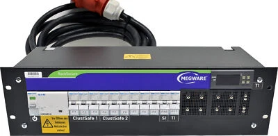 MEGWARE RackSecure PDU 3U 3x 32A Typ 132002 + APSA Steckdosenleiste D7000 8-fach - Bild 1 von 4