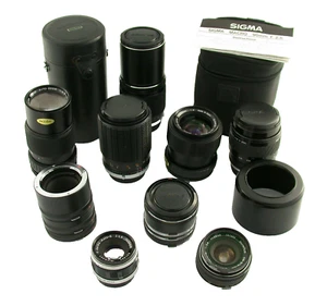 Posten lot OLYMPUS OM mount lens Objektive macro 90mm 28mm 38 -AS IS- LESEN READ - Bild 1 von 9