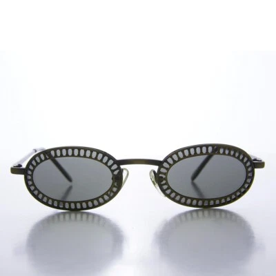 Бронзовые промышленные стимпанк овальные солнцезащитные очки - Hickey - Изображение 1 из 3