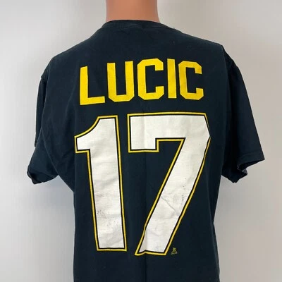 米兰 Lucic 波士顿棕熊队球衣 T 恤男式 L 码黑色 NHL 曲棍球 — 第 1/4 张图片