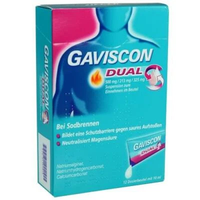 RECITT BENCKISER DEUTSCHLAND GMBH GAVISCON Dual 500mg/213mg/325mg Susp.z.Einn.Btl. 120 ml PZN 04363828