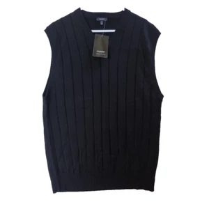 Stylecorp Mens Black Merino Wool Knit Vest Size Small - Picture 1 of 5