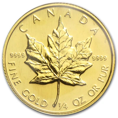 Canadá 1987 1/4 oz oro hoja de arce BU Foto 1 de 3