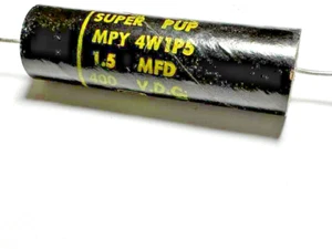 1X -1.5uf/ 1.5mfd @ 400VDC - SUPER PUP-CDE # MPY4W1P5 Paper Film Capacitor #148 - Picture 1 of 2