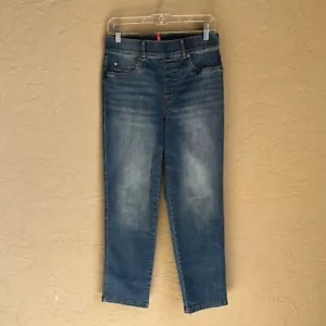 Spanx straight leg stretchy Women's Blue Jeans size medium - Picture 1 of 4